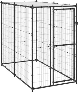 vidaXL - Hondenkennel - voor - buiten - met - dak - 110x220x180 - cm - staal