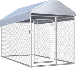 vidaXL - Hondenkennel - voor - buiten - met - dak - 200x100x125 - cm