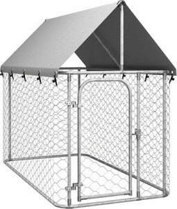 vidaXL - Hondenkennel - voor - buiten - met - dak - 200x200x150 - cm