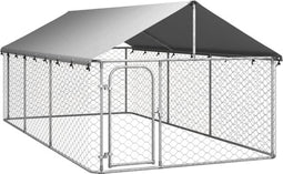 vidaXL - Hondenkennel - voor - buiten - met - dak - 400x200x150 - cm