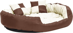 vidaXL - Hondenkussen - omkeerbaar - en - wasbaar - 110x80x23 - cm - bruin - en - crème