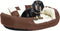 vidaXL - Hondenkussen - omkeerbaar - en - wasbaar - 110x80x23 - cm - bruin - en - crème