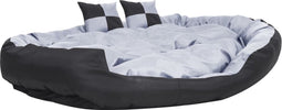 vidaXL - Hondenkussen - omkeerbaar - en - wasbaar - 150x120x25 - cm - grijs - en - zwart