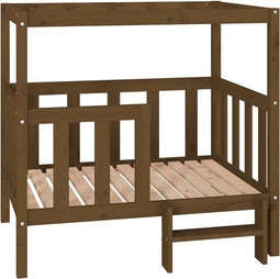 vidaXL - Hondenmand - 105,5 - x - 83,5 - x - 100 - cm - massief - grenenhout - honingbruin