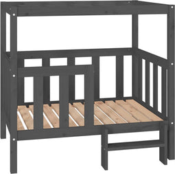 vidaXL - Hondenmand - 105,5 - x - 83,5 - x - 100 - cm - massief - grenenhout - grijs