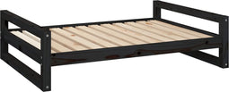 vidaXL - Hondenmand - 105,5x75,5x28 - cm - massief - grenenhout - zwart