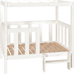 vidaXL - Hondenmand - 105,5x83,5x100 - cm - massief - grenenhout - wit
