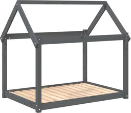 vidaXL - Hondenmand - 111x80x100 - cm - massief - grenenhout - grijs