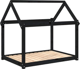 vidaXL - Hondenmand - 111x80x100 - cm - massief - grenenhout - zwart