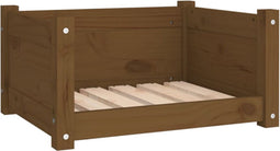 vidaXL - Hondenmand - 55,5x45,5x28 - cm - massief - grenenhout - honingbruin