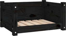 vidaXL - Hondenmand - 55,5x45,5x28 - cm - massief - grenenhout - zwart