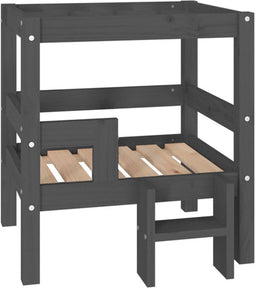 vidaXL - Hondenmand - 55,5x53,5x60 - cm - massief - grenenhout - grijs