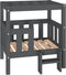 vidaXL - Hondenmand - 65,5x43x70 - cm - massief - grenenhout - grijs