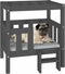 vidaXL - Hondenmand - 65,5x43x70 - cm - massief - grenenhout - grijs