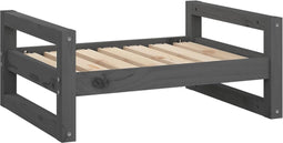vidaXL - Hondenmand - 65,5x50,5x28 - cm - massief - grenenhout - grijs