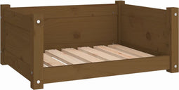 vidaXL - Hondenmand - 65,5x50,5x28 - cm - massief - grenenhout - honingbruin
