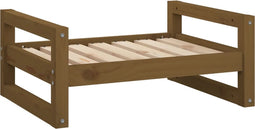 vidaXL - Hondenmand - 65,5x50,5x28 - cm - massief - grenenhout - honingbruin