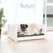 vidaXL - Hondenmand - 65,5x50,5x28 - cm - massief - grenenhout - wit
