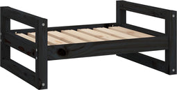 vidaXL - Hondenmand - 65,5x50,5x28 - cm - massief - grenenhout - zwart