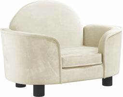 vidaXL - Hondenmand - 66x40x45 - cm - fluweel - crèmekleurig