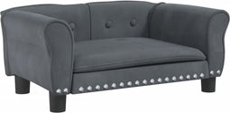 vidaXL - Hondenmand - 70x45x30 - cm - fluweel - donkergrijs