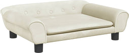 vidaXL - Hondenmand - 70x48x22 - cm - fluweel - crèmekleurig
