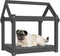 vidaXL - Hondenmand - 71x55x70 - cm - massief - grenenhout - grijs