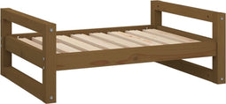 vidaXL - Hondenmand - 75,5x55,5x28 - cm - massief - grenenhout - honingbruin