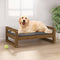 vidaXL - Hondenmand - 75,5x55,5x28 - cm - massief - grenenhout - honingbruin