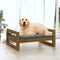 vidaXL - Hondenmand - 75,5x55,5x28 - cm - massief - grenenhout - honingbruin