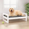 vidaXL - Hondenmand - 75,5x55,5x28 - cm - massief - grenenhout - wit