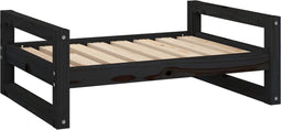 vidaXL - Hondenmand - 75,5x55,5x28 - cm - massief - grenenhout - zwart