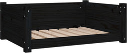 vidaXL - Hondenmand - 75,5x55,5x28 - cm - massief - grenenhout - zwart