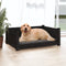 vidaXL - Hondenmand - 75,5x55,5x28 - cm - massief - grenenhout - zwart