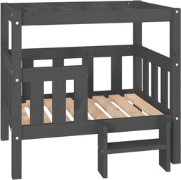 vidaXL - Hondenmand - 75,5x63,5x70 - cm - massief - grenenhout - grijs