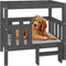 vidaXL - Hondenmand - 75,5x63,5x70 - cm - massief - grenenhout - grijs
