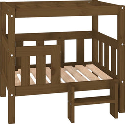 vidaXL - Hondenmand - 75,5x63,5x70 - cm - massief - grenenhout - honingbruin