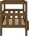vidaXL - Hondenmand - 75,5x63,5x70 - cm - massief - grenenhout - honingbruin