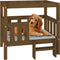 vidaXL - Hondenmand - 75,5x63,5x70 - cm - massief - grenenhout - honingbruin