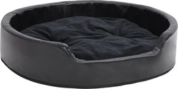 vidaXL - Hondenmand - 79x70x19 - cm - pluche - en - kunstleer - zwart