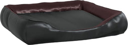 vidaXL - Hondenmand - 80x68x23 - cm - kunstleer - zwart - en - bruin