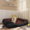 vidaXL - Hondenmand - 80x68x23 - cm - kunstleer - zwart - en - bruin
