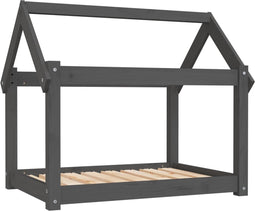 vidaXL - Hondenmand - 81x60x70 - cm - massief - grenenhout - grijs