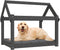 vidaXL - Hondenmand - 81x60x70 - cm - massief - grenenhout - grijs