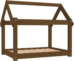 vidaXL - Hondenmand - 81x60x70 - cm - massief - grenenhout - honingbruin