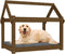 vidaXL - Hondenmand - 81x60x70 - cm - massief - grenenhout - honingbruin