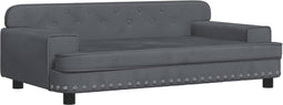 vidaXL - Hondenmand - 90x53x30 - cm - fluweel - donkergrijs