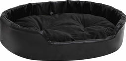vidaXL - Hondenmand - 90x79x20 - cm - pluche - en - kunstleer - zwart