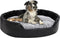 vidaXL - Hondenmand - 90x79x20 - cm - pluche - en - kunstleer - zwart - en - grijs