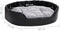 vidaXL - Hondenmand - 90x79x20 - cm - pluche - en - kunstleer - zwart - en - grijs